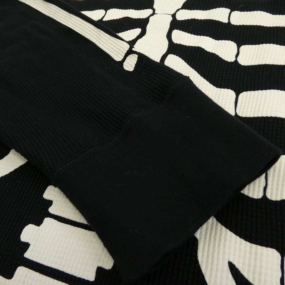 Supreme シュプリーム 25AW × HANES ヘインズ Bones Thermal Crew ボーンプリント サーマル クルーネック 長袖カットソー ブラック ブラック系 L【極上美品】【中古】