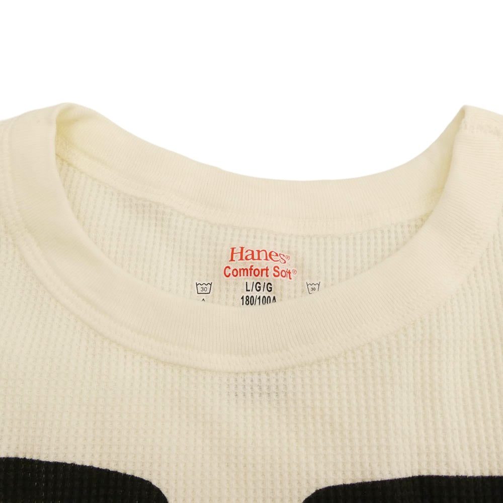 Supreme シュプリーム 25AW × HANES ヘインズ Bones Thermal Crew ボーンプリント サーマル クルーネック 長袖カットソー ホワイト ホワイト系 L【極上美品】【中古】