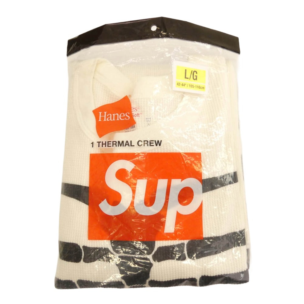 Supreme シュプリーム 25AW × HANES ヘインズ Bones Thermal Crew ボーンプリント サーマル クルーネック 長袖カットソー ホワイト ホワイト系 L【極上美品】【中古】