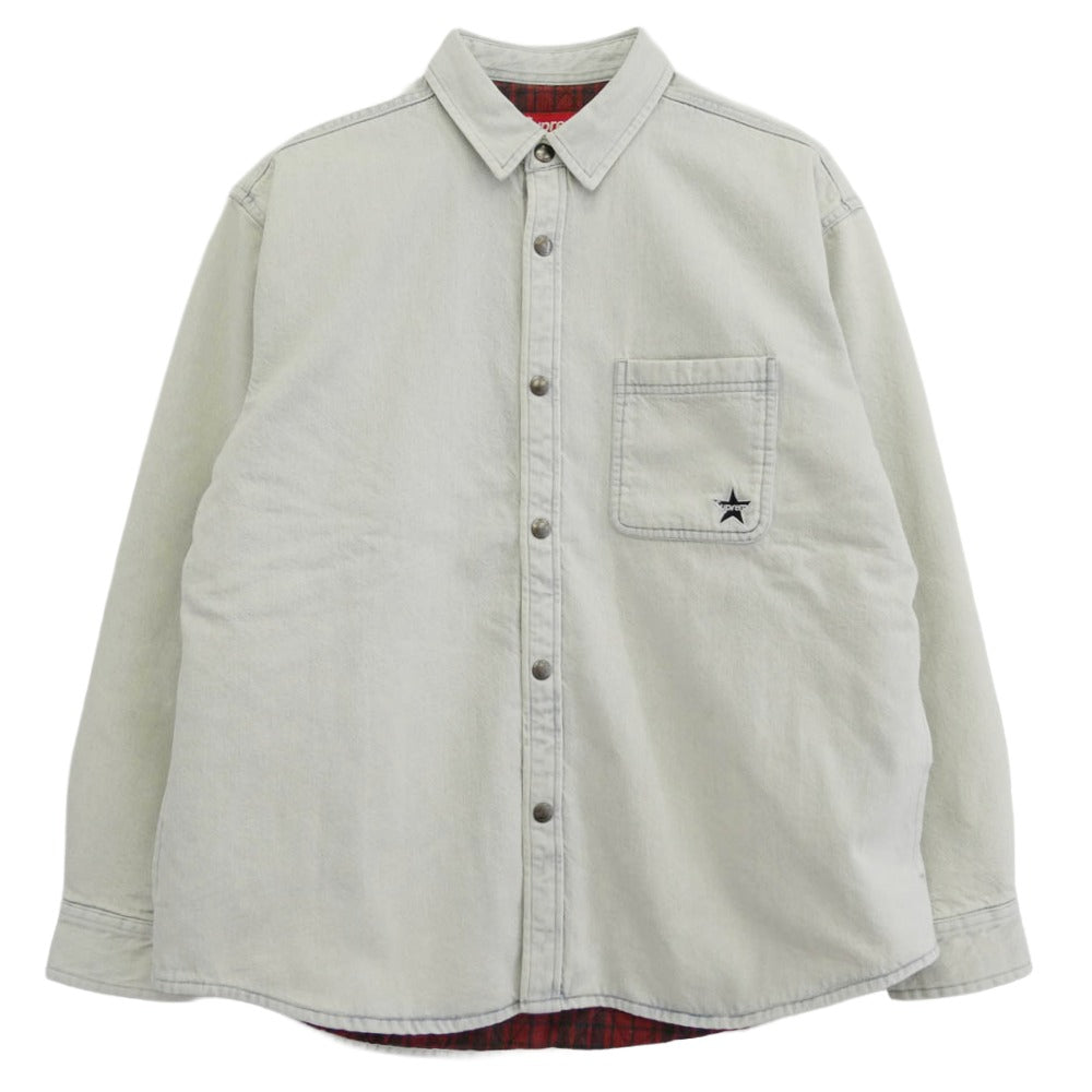 Supreme シュプリーム 25AW Quilted Lined Denim Snap Shirt キルテッド デニム スナップ 長袖シャツ インディゴブルー系 M【新古品】【未使用】【中古】