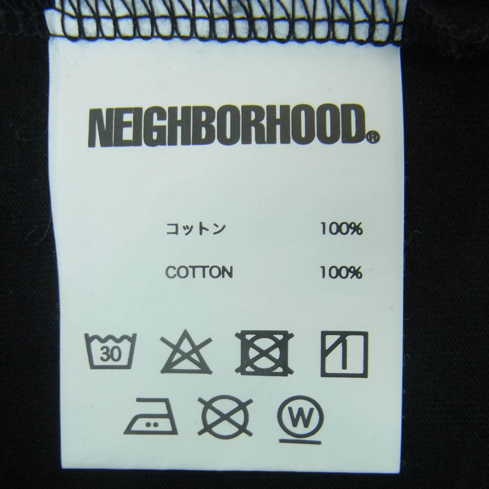 NEIGHBORHOOD ネイバーフッド ロゴ プリント ロングスリーブ 長袖 Tシャツ カットソー 日本製 ブラック系 L【中古】