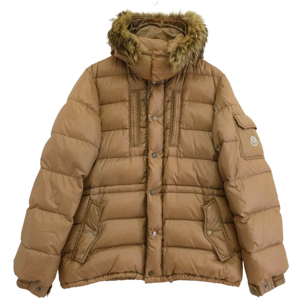 MONCLER モンクレール Z7H0890 ROD スープリームスタグ ファー ダウン ジャケット ブラウン系 3【中古】
