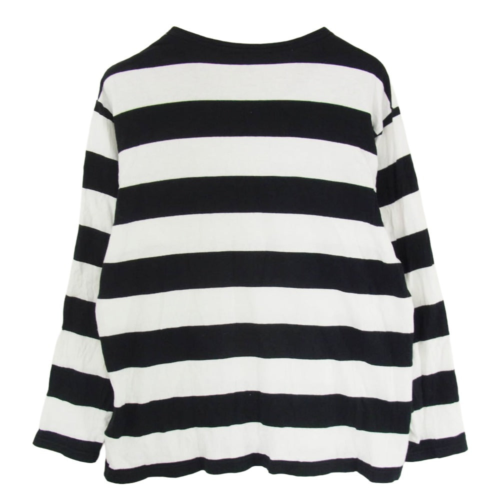 Yohji Yamamoto ヨウジヤマモト HD-T52-074 REGULATION Yohji Yamamoto レギュレーションヨウジヤマモト ボーダー 長袖 カットソー ブラック系 3【中古】