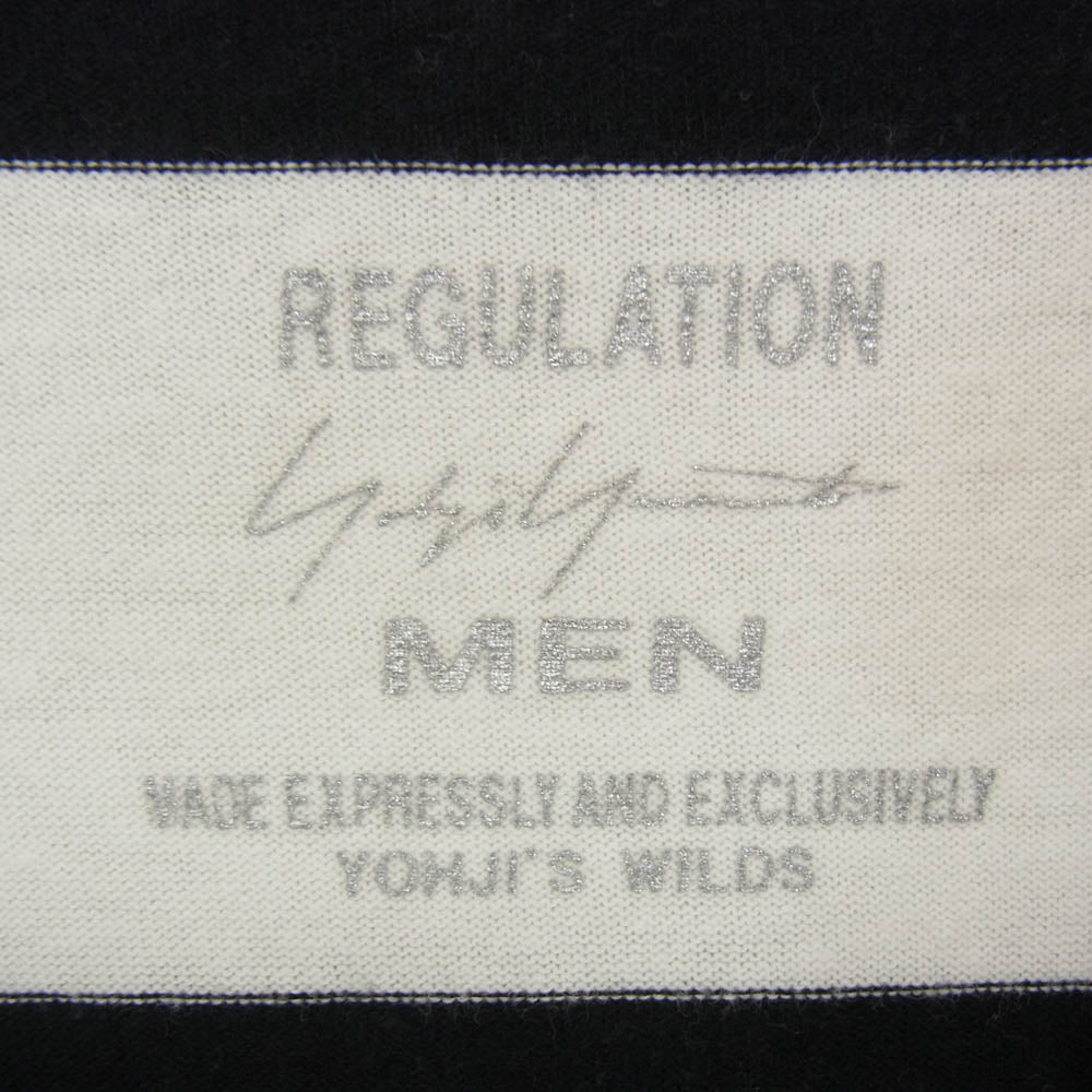 Yohji Yamamoto ヨウジヤマモト HD-T52-074 REGULATION Yohji Yamamoto レギュレーションヨウジヤマモト ボーダー 長袖 カットソー ブラック系 3【中古】