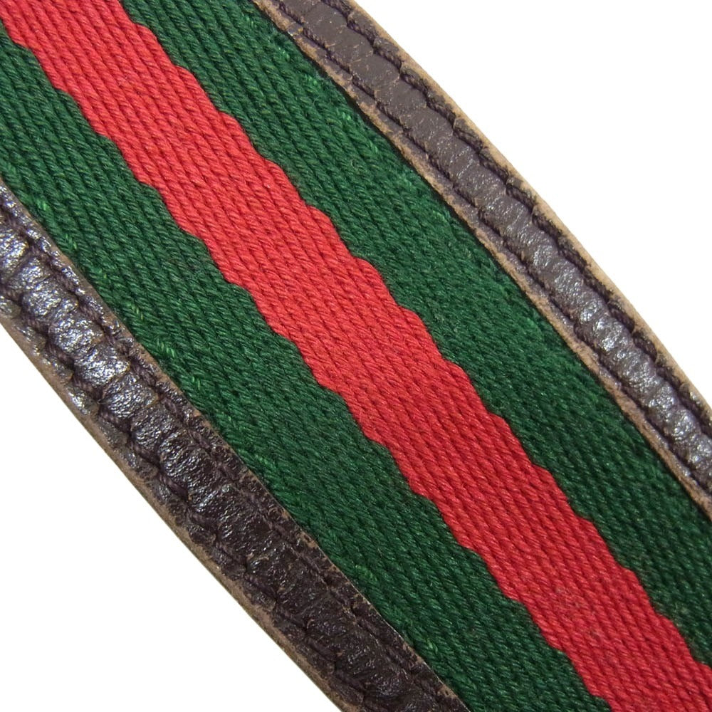 GUCCI グッチ シェリーライン インターロッキング ロゴバックル レザー ベルト ブラウン系【中古】