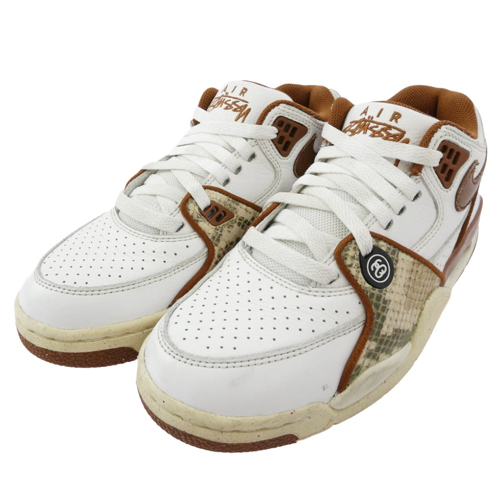 NIKE ナイキ 23AW FD6475-100 x Stussy Air Flight 89 Low SP White and Pecan エア フライト ロー ホワイト アンド ピーカン スニーカー オフホワイト系 ブラウン系 23【中古】