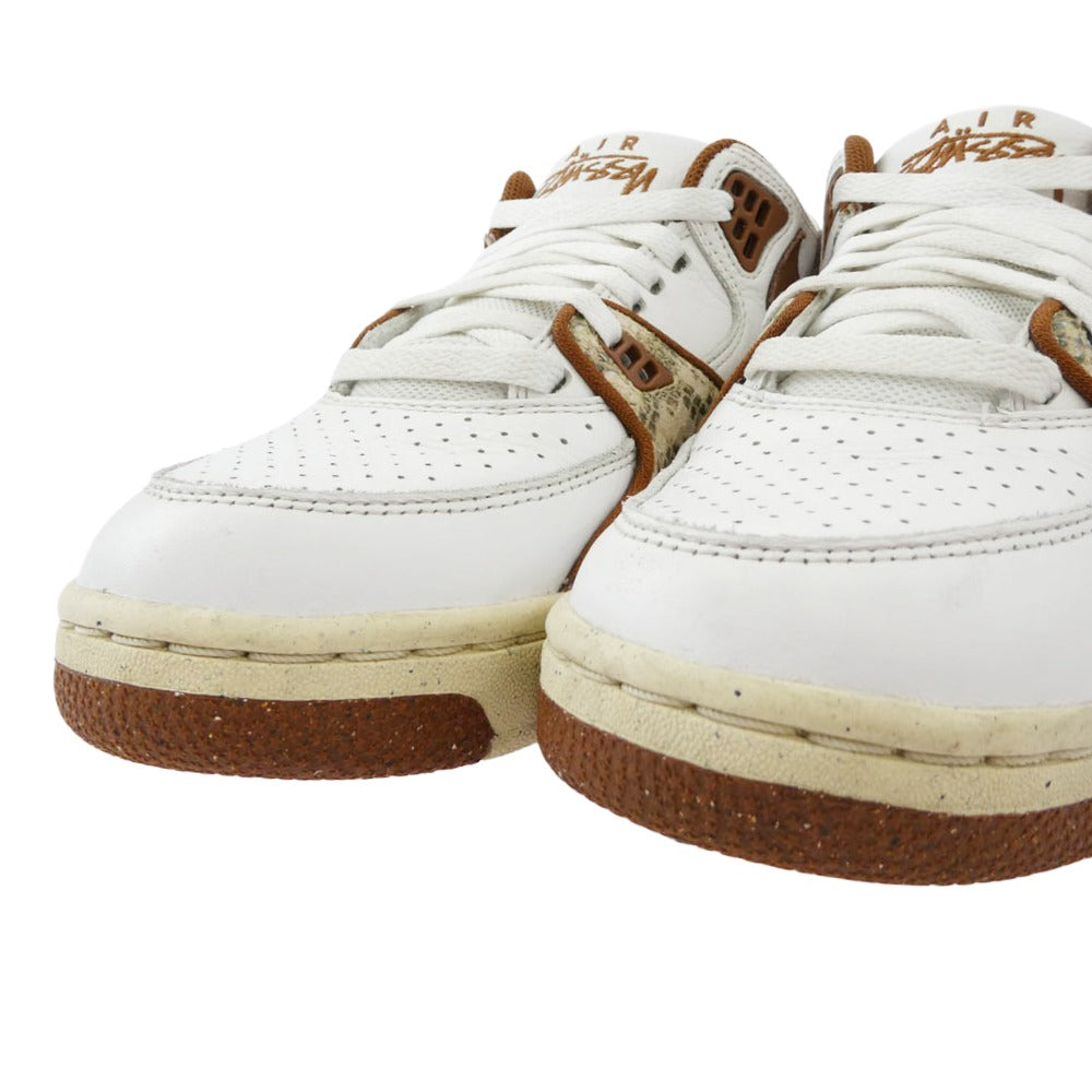 NIKE ナイキ 23AW FD6475-100 x Stussy Air Flight 89 Low SP White and Pecan エア フライト ロー ホワイト アンド ピーカン スニーカー オフホワイト系 ブラウン系 23【中古】