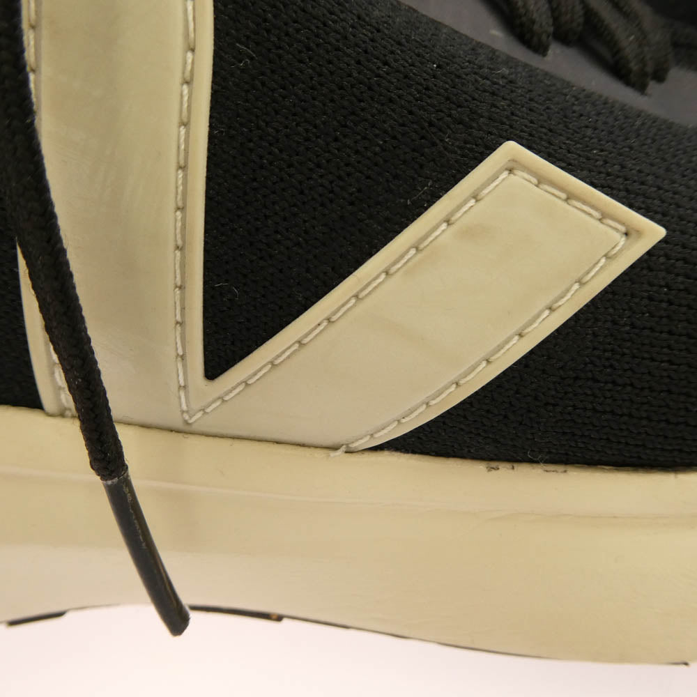 Rick Owens リックオウエンス × Veja ヴェジャ MID V-KNIT ミッド ニット スニーカー ブラック系 40【中古】