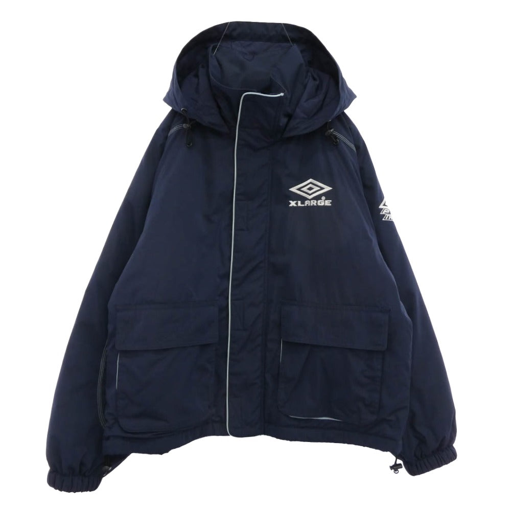 エクストララージ 23AW 101234021025 × UMBRO アンブロ ジップアップ フーディ 中綿 ジャケット ブルゾン ネイビー系 S【中古】