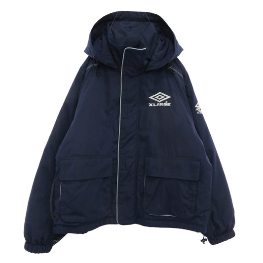 エクストララージ 23AW 101234021025 × UMBRO アンブロ ジップアップ フーディ 中綿 ジャケット ブルゾン ネイビー系 S【中古】