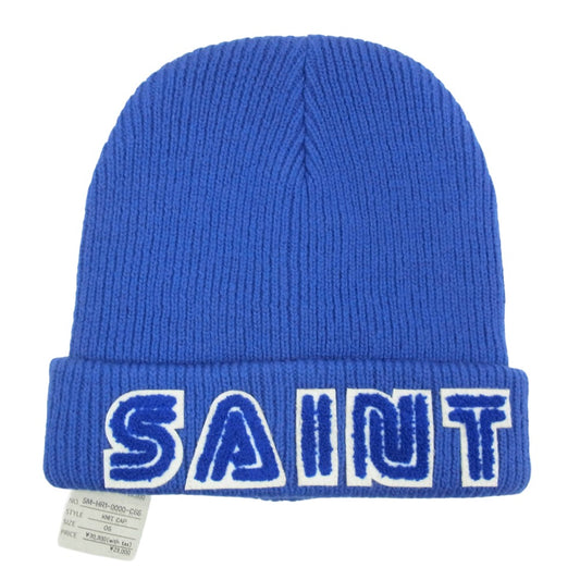 SAINT MICHAEL セントマイケル 25AW SM-HR1-0000-C66 ×SEGA セガ KNIT CAP SAINT SEGA ロゴデザイン ニットキャップ ビーニー ブルー系 OS【新古品】【未使用】【中古】