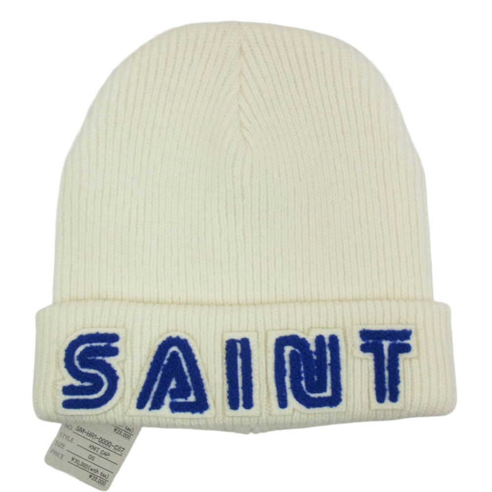 SAINT MICHAEL セントマイケル 25AW SM-HR1-0000-C67 ×SEGA セガ KNIT CAP SAINT SEGA ロゴデザイン ニットキャップ ビーニー ホワイト系 OS【新古品】【未使用】【中古】