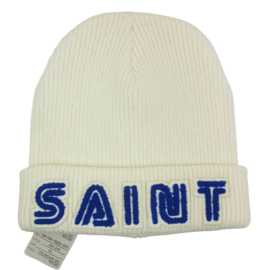 SAINT MICHAEL セントマイケル 25AW SM-HR1-0000-C67 ×SEGA セガ KNIT CAP SAINT SEGA ロゴデザイン ニットキャップ ビーニー ホワイト系 OS【新古品】【未使用】【中古】