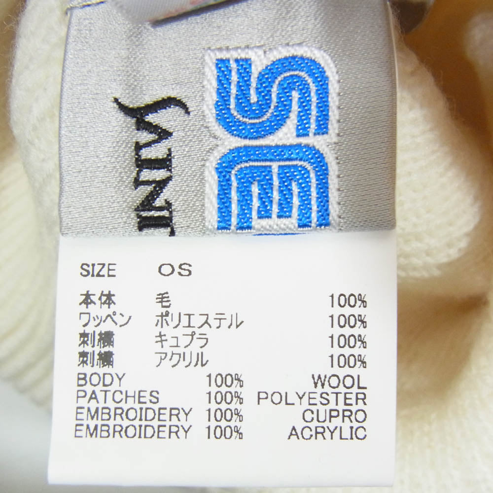 SAINT MICHAEL セントマイケル 25AW SM-HR1-0000-C67 ×SEGA セガ KNIT CAP SAINT SEGA ロゴデザイン ニットキャップ ビーニー ホワイト系 OS【新古品】【未使用】【中古】