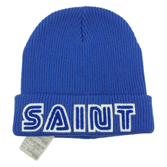 SAINT MICHAEL セントマイケル 25AW SM-HR1-0000-C66 ×SEGA セガ KNIT CAP SAINT SEGA ロゴデザイン ニットキャップ ビーニー ブルー系 OS【新古品】【未使用】【中古】