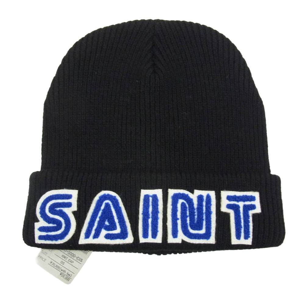 SAINT MICHAEL セントマイケル 25AW SM-HR1-0000-C65 ×SEGA セガ KNIT CAP SAINT SEGA ロゴデザイン ニットキャップ ビーニー ブラック系 OS【新古品】【未使用】【中古】