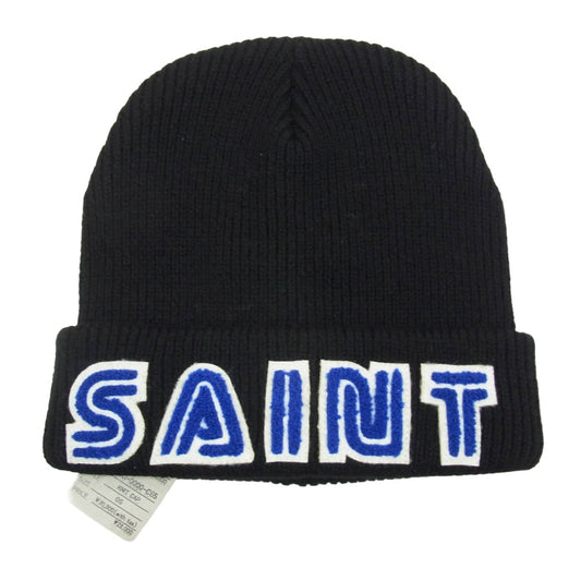 SAINT MICHAEL セントマイケル 25AW SM-HR1-0000-C65 ×SEGA セガ KNIT CAP SAINT SEGA ロゴデザイン ニットキャップ ビーニー ブラック系 OS【新古品】【未使用】【中古】