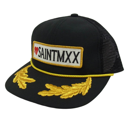 SAINT MICHAEL セントマイケル 25AW SM-HR1-0000-095 MESH CAP ロゴワッペンデザイン メッシュキャップ 帽子 ブラック系 OS【新古品】【未使用】【中古】