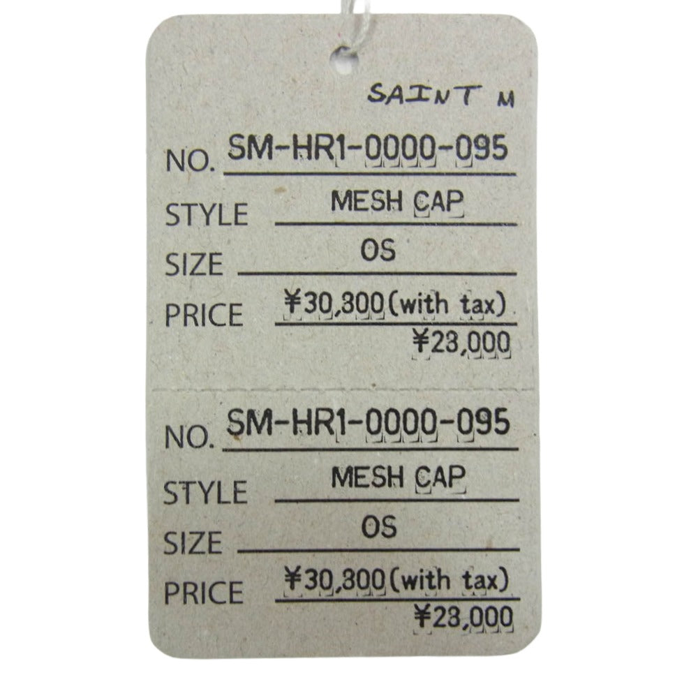 SAINT MICHAEL セントマイケル 25AW SM-HR1-0000-095 MESH CAP ロゴワッペンデザイン メッシュキャップ 帽子 ブラック系 OS【新古品】【未使用】【中古】