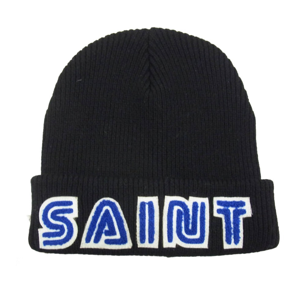 SAINT MICHAEL セントマイケル 25AW SM-HR1-0000-C65 ×SEGA セガ KNIT CAP SAINT SEGA ロゴデザイン ニットキャップ ビーニー ブラック系 OS【新古品】【未使用】【中古】