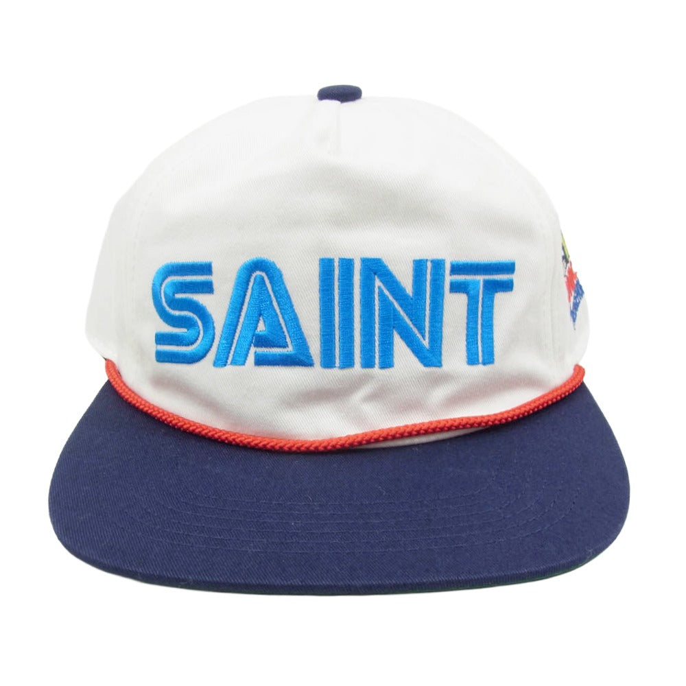 SAINT MICHAEL セントマイケル 25AW SM-HR1-0000-C64 × SEGA セガ CAP ロゴ 刺繡 キャップ 帽子 ホワイト系 OS【新古品】【未使用】【中古】