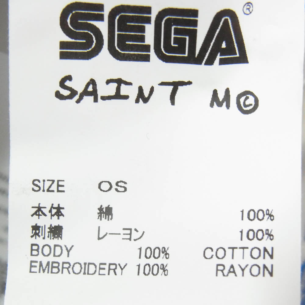 SAINT MICHAEL セントマイケル 25AW SM-HR1-0000-C64 × SEGA セガ CAP ロゴ 刺繡 キャップ 帽子 ホワイト系 OS【新古品】【未使用】【中古】