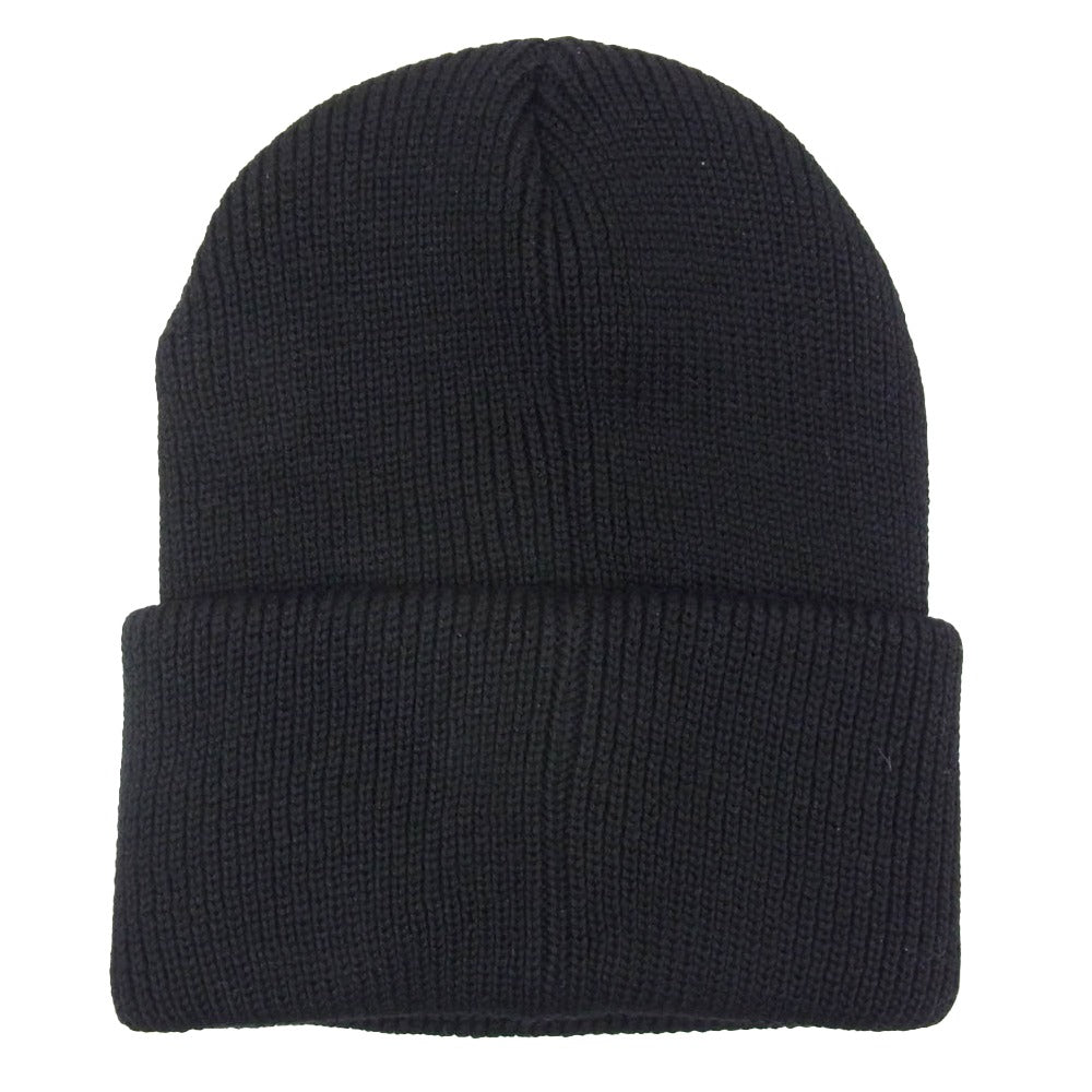 SAINT MICHAEL セントマイケル 25AW SM-HR1-0000-096 KNIT CAP SAINT ロゴワッペン ニットキャップ ビーニー ブラック系 OS【新古品】【未使用】【中古】