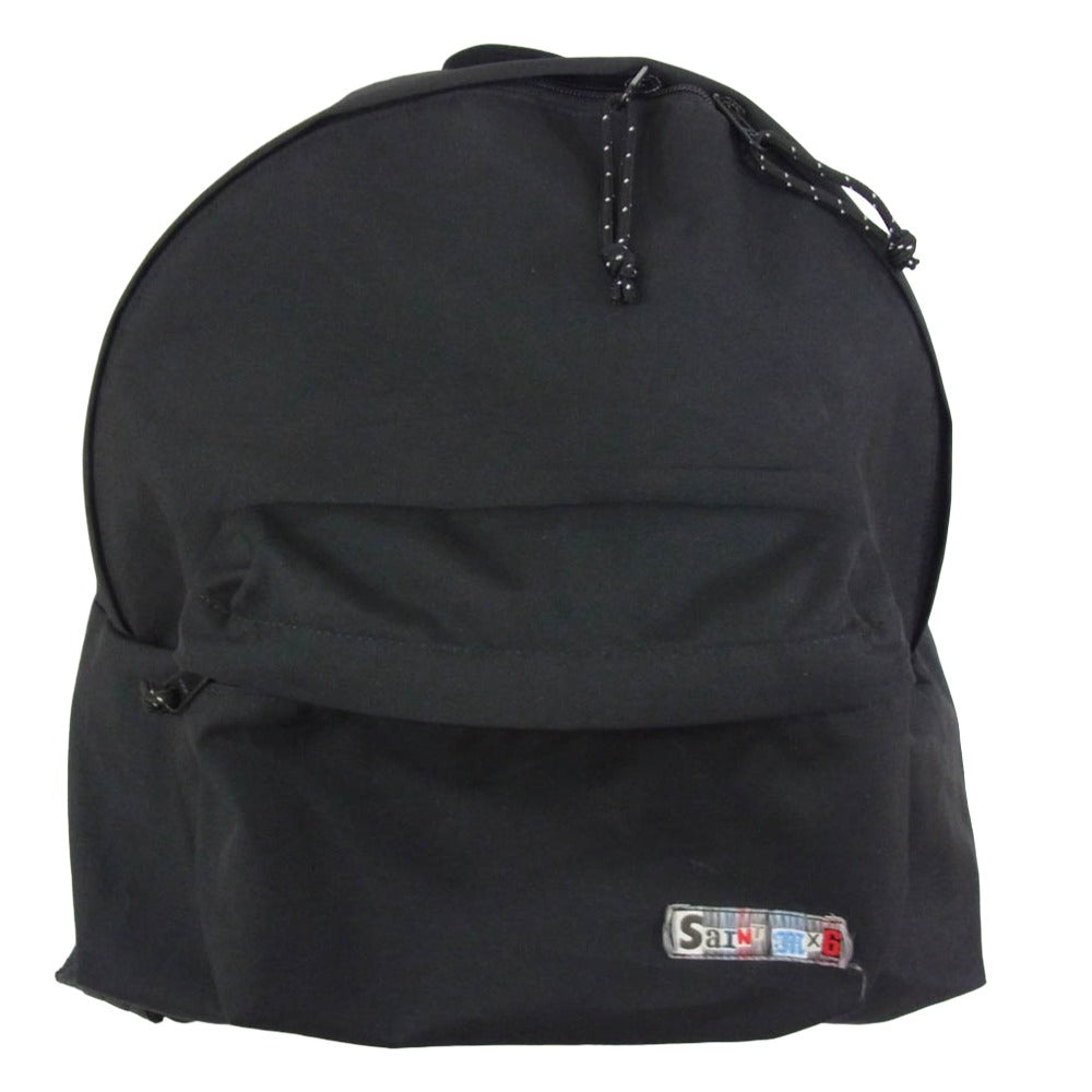 SAINT MICHAEL セントマイケル 23SS SM-S23-0000-077 BAG BACKPACK ロゴ刺繍 バックパック リュックサック バッグ ブラック系【中古】