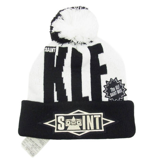 SAINT MICHAEL セントマイケル 25AW SM-HR1-0000-C13 × The KLF KNIT CAP ロゴ刺繍 ニット キャップ 帽子 ブラック系 OS【新古品】【未使用】【中古】