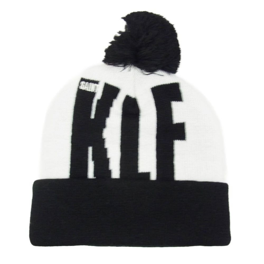 SAINT MICHAEL セントマイケル 25AW SM-HR1-0000-C13 × The KLF KNIT CAP ロゴ刺繍 ニット キャップ 帽子 ブラック系 OS【新古品】【未使用】【中古】