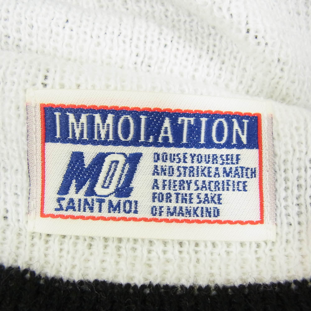 SAINT MICHAEL セントマイケル 25AW SM-HR1-0000-C13 × The KLF KNIT CAP ロゴ刺繍 ニット キャップ 帽子 ブラック系 OS【新古品】【未使用】【中古】