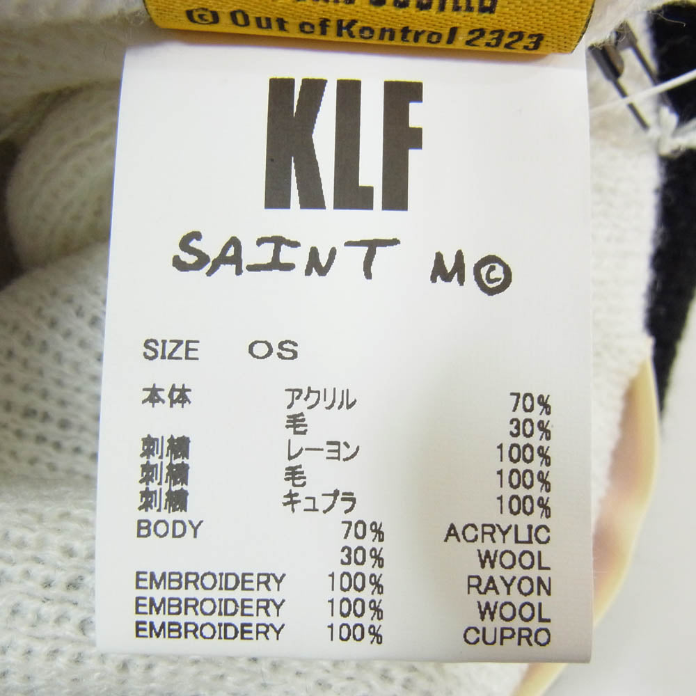 SAINT MICHAEL セントマイケル 25AW SM-HR1-0000-C13 × The KLF KNIT CAP ロゴ刺繍 ニット キャップ 帽子 ブラック系 OS【新古品】【未使用】【中古】