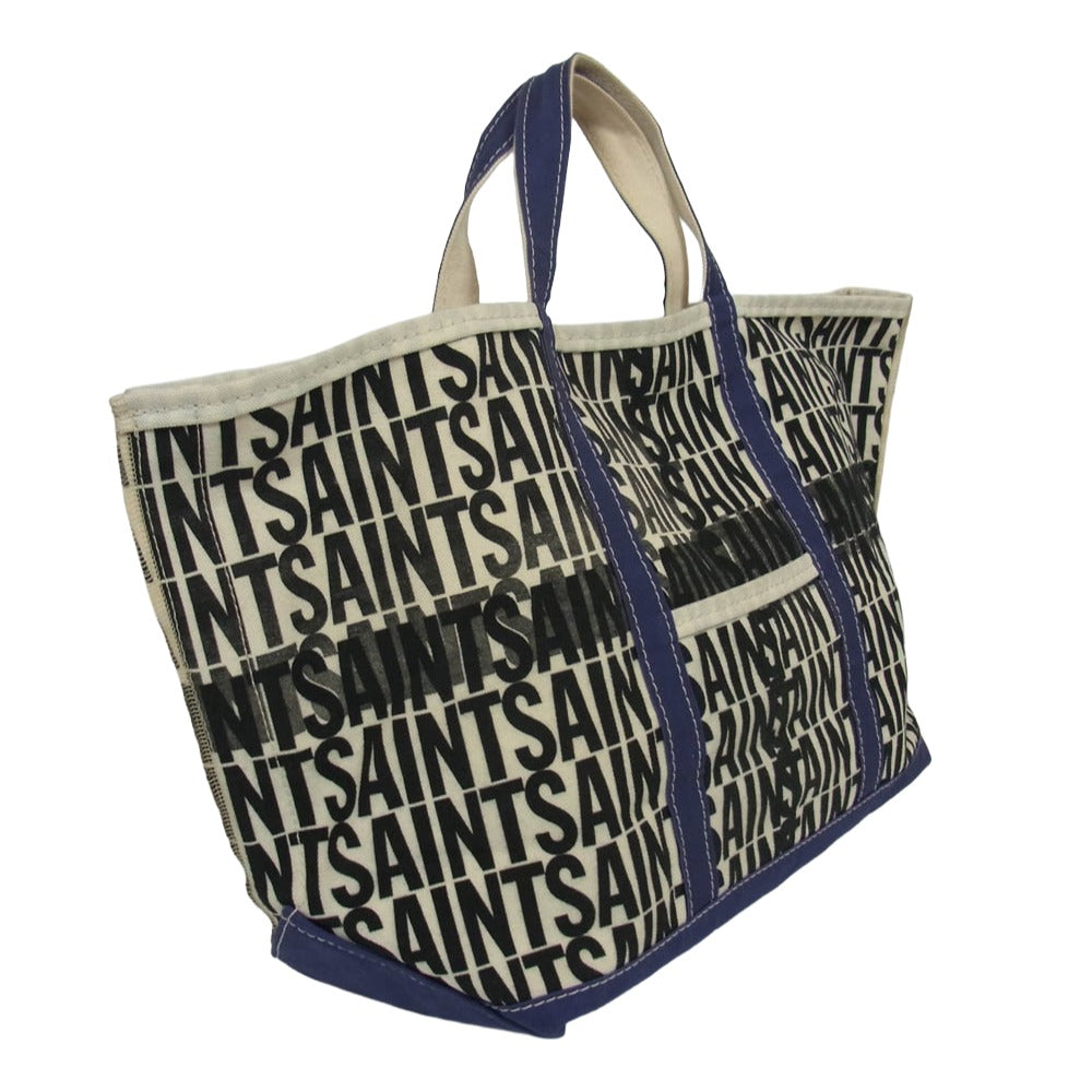 SAINT MICHAEL セントマイケル SM-YS1-0000-098 TOTE L ロゴプリント コットン トートバッグ パープル系【中古】