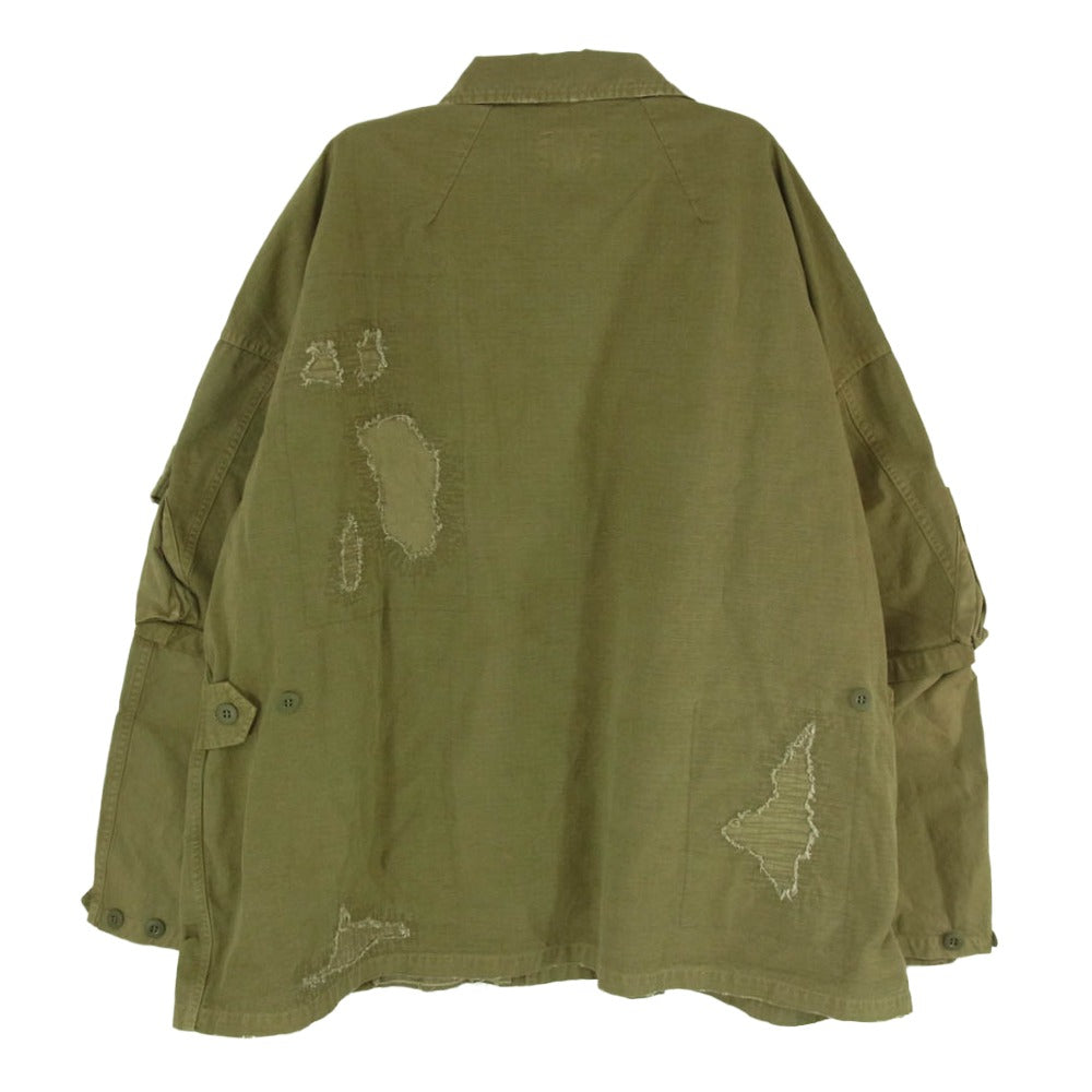 カミヤ 25AW G15BL039-0 Repaired Ripstop Fatigue Jacket リペア加工 ファティーグ マルチポケット ミリタリー ジャケット カーキ系 S【新古品】【未使用】【中古】
