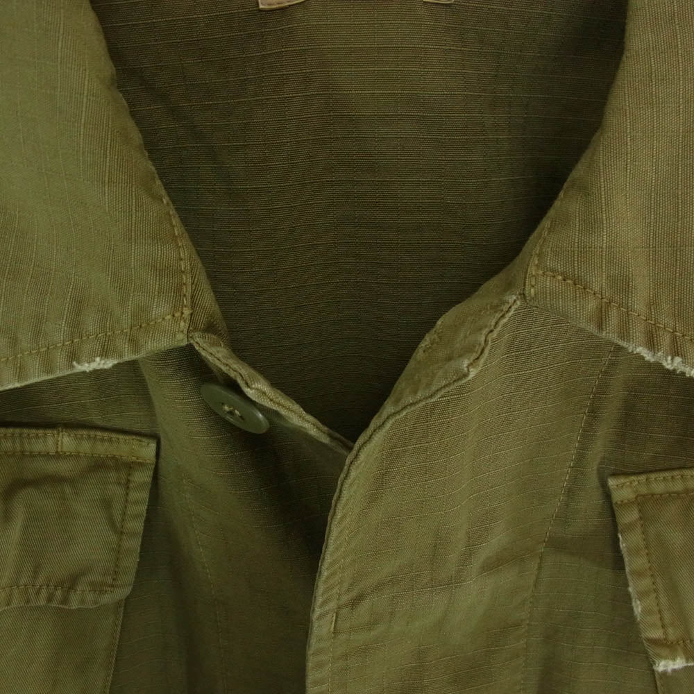カミヤ 25AW G15BL039-0 Repaired Ripstop Fatigue Jacket リペア加工 ファティーグ マルチポケット ミリタリー ジャケット カーキ系 S【新古品】【未使用】【中古】