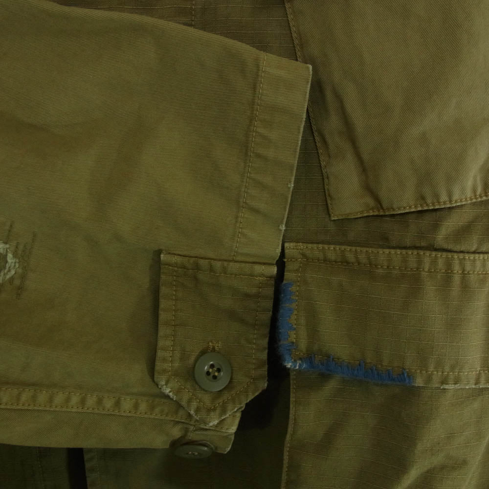 カミヤ 25AW G15BL039-0 Repaired Ripstop Fatigue Jacket リペア加工 ファティーグ マルチポケット ミリタリー ジャケット カーキ系 S【新古品】【未使用】【中古】