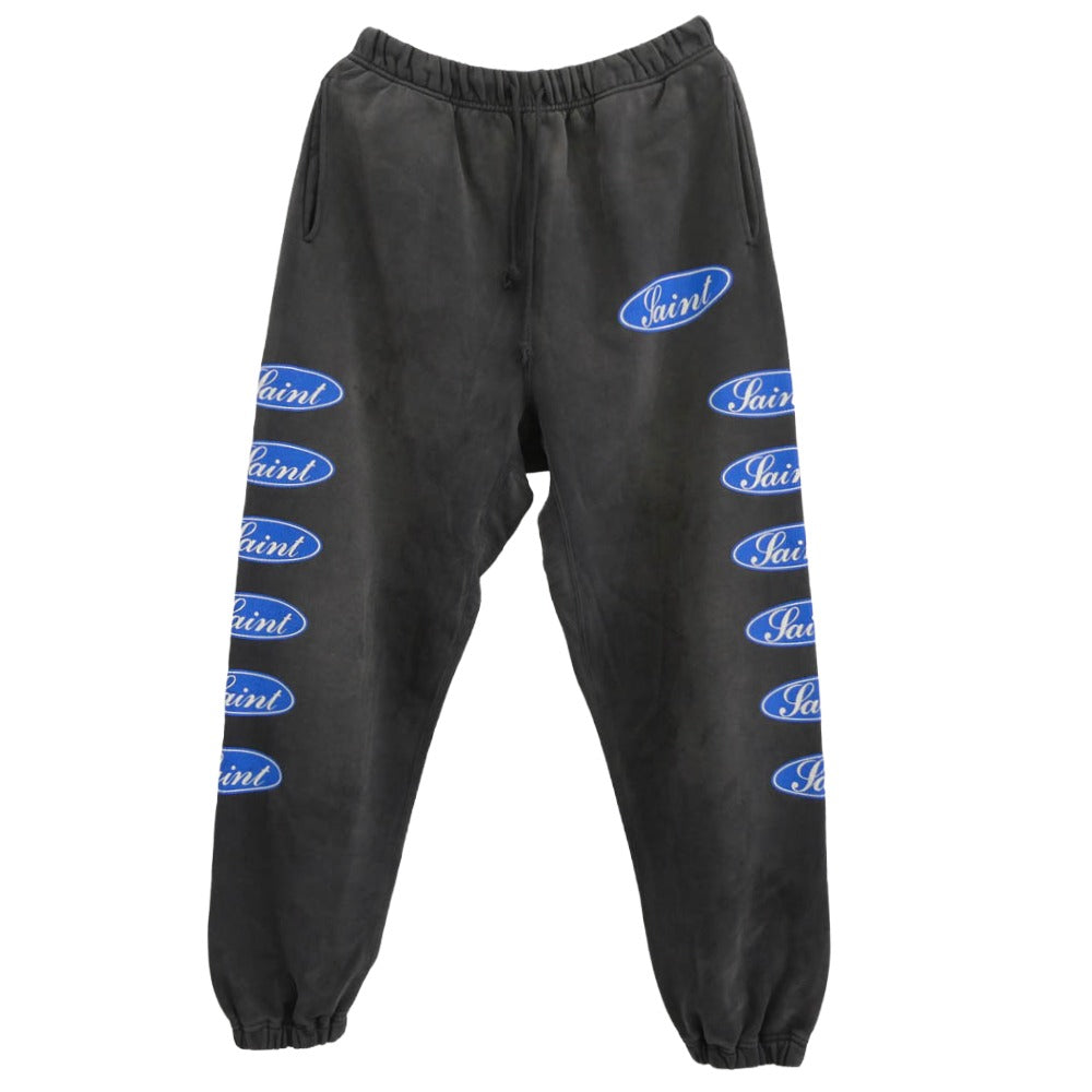 SAINT MICHAEL セントマイケル 25AW SM-HR1-0000-061 SWEAT PANTS LOVE AMONG ヴィンテージ加工 ロゴプリント スウェット パンツ グレー系 M【極上美品】【中古】