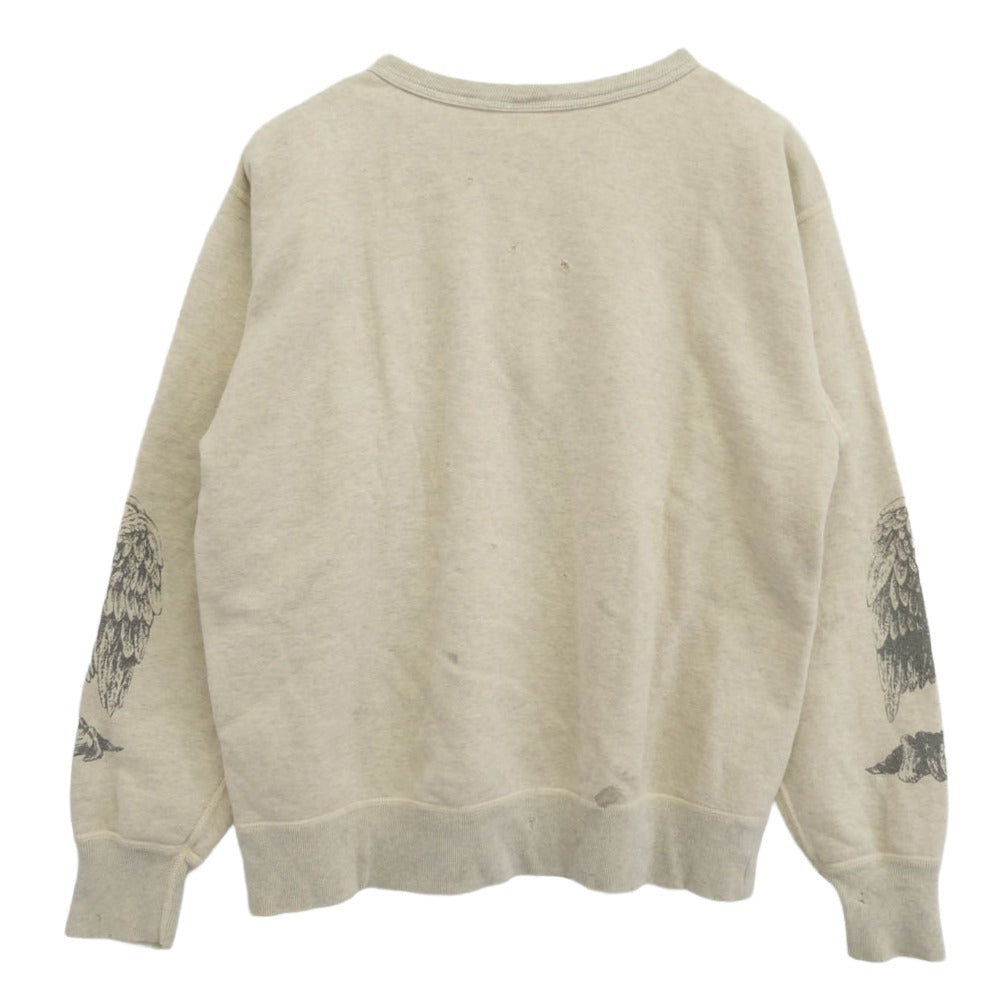 SAINT MICHAEL セントマイケル 23SS SM-S23-0000-095 × Kosuke Kawamura 河村康輔 KK_CRW SWEAT MOTHER ダメージ加工 クルーネック スウェット グレー系 M【中古】