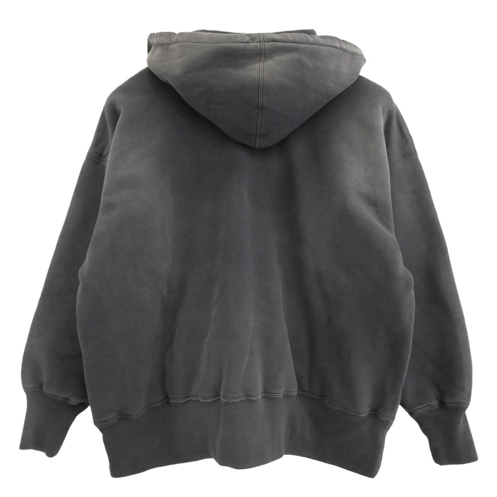 SAINT MICHAEL セントマイケル 25AW SM-HR1-0000-C58 × BerBerJin ベルベルジン AFTER HOODED DBL FC ヴィンテージ加工 フロントプリント プルオーバーパーカー グレー系 M【極上美品】【中古】
