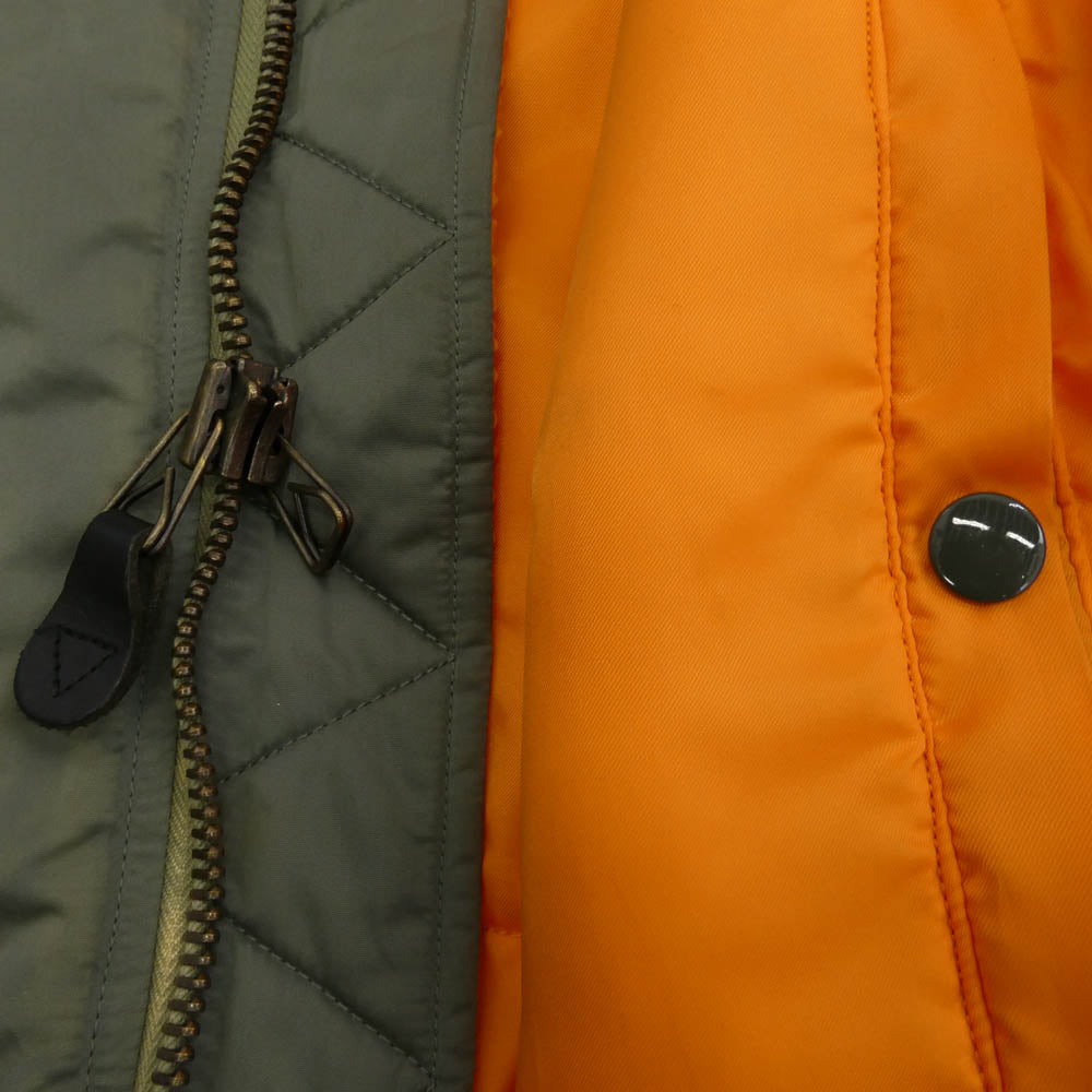 SAINT MICHAEL セントマイケル 24AW SM-YS1-0000-064 DAMEGE MA-1 ダメージ加工 ニット切替 フライトジャケット ブルゾン カーキ系 オレンジ系 L【中古】