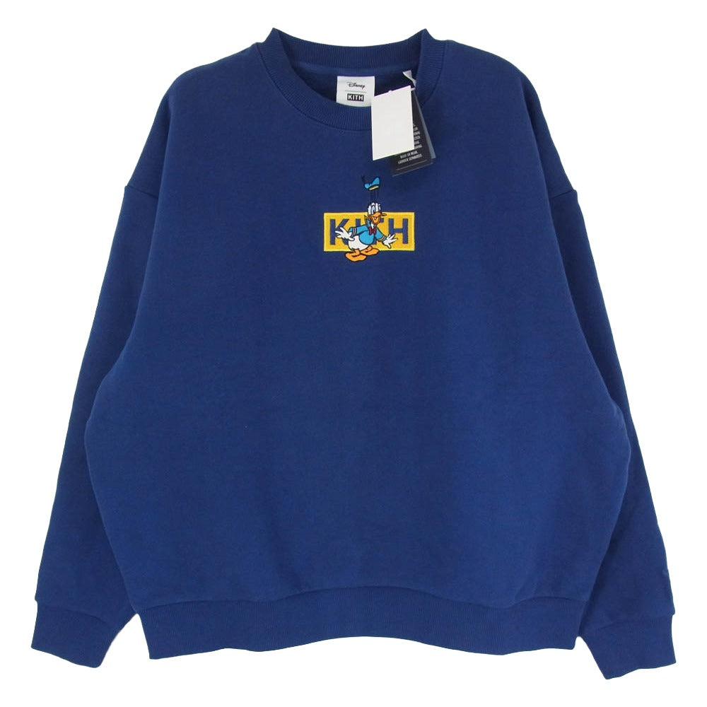 KITH キス 23AW khm031781-424 x Disney Kith for Mickey & Friends Cyber Monday Donald Duck Classic Logo Williams Crewneck Cyanotype ディズニー ミッキー アンド フレンズ サイバー マンデー ドナルド ダック クラシック ロゴ ウィリアムズ クルーネック サイアノタイプ スウェット ブルー系 L【新古品】【未使用】【中古】