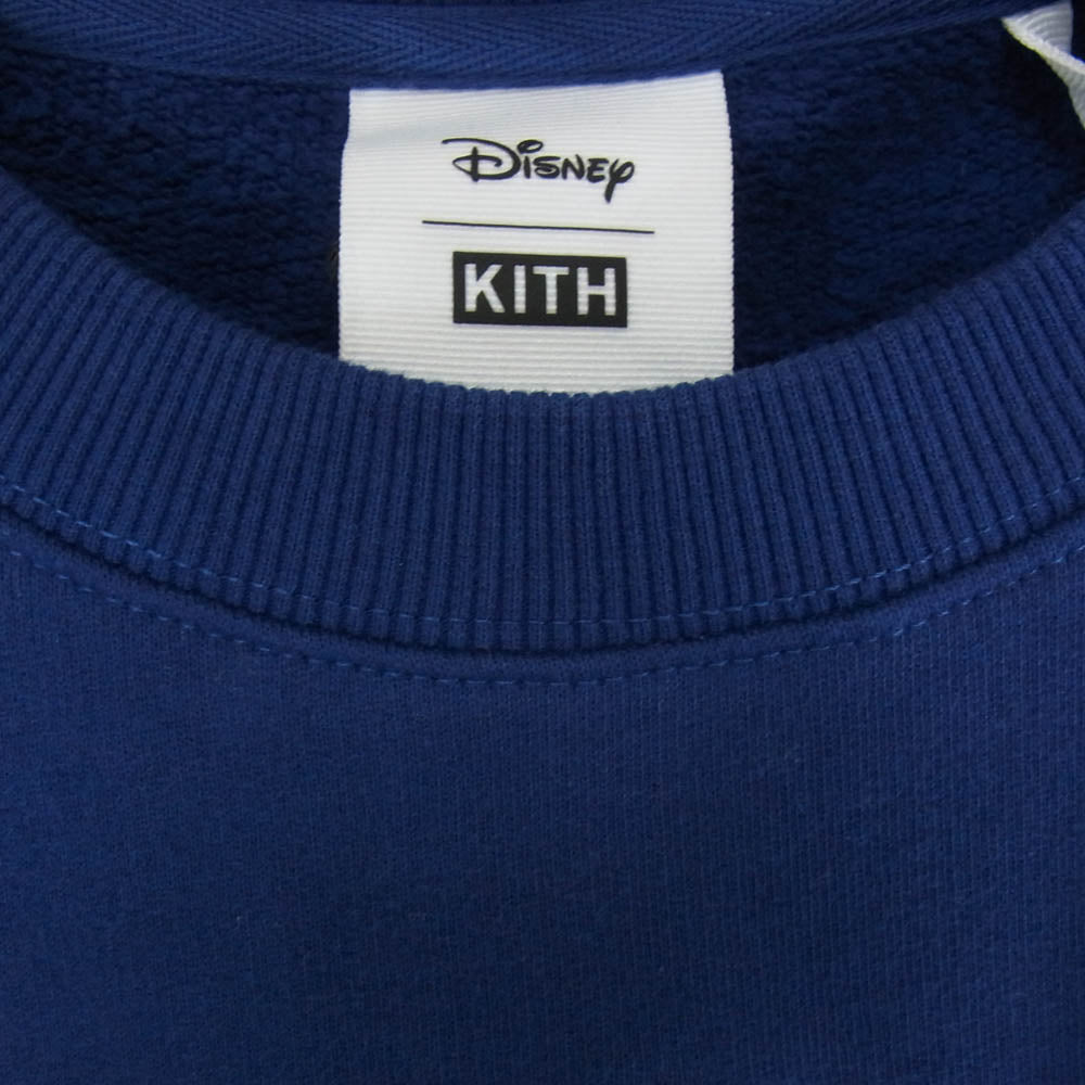 KITH キス 23AW khm031781-424 x Disney Kith for Mickey & Friends Cyber Monday Donald Duck Classic Logo Williams Crewneck Cyanotype ディズニー ミッキー アンド フレンズ サイバー マンデー ドナルド ダック クラシック ロゴ ウィリアムズ クルーネック サイアノタイプ スウェット ブルー系 L【新古品】【未使用】【中古】
