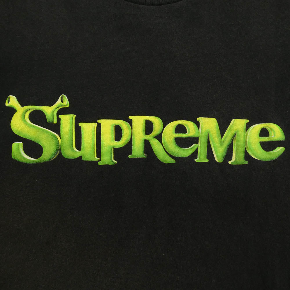Supreme シュプリーム 21AW Shrek Tee シュレック ロゴ フロント プリント半袖Tシャツ カットソー ブラック系 M【中古】
