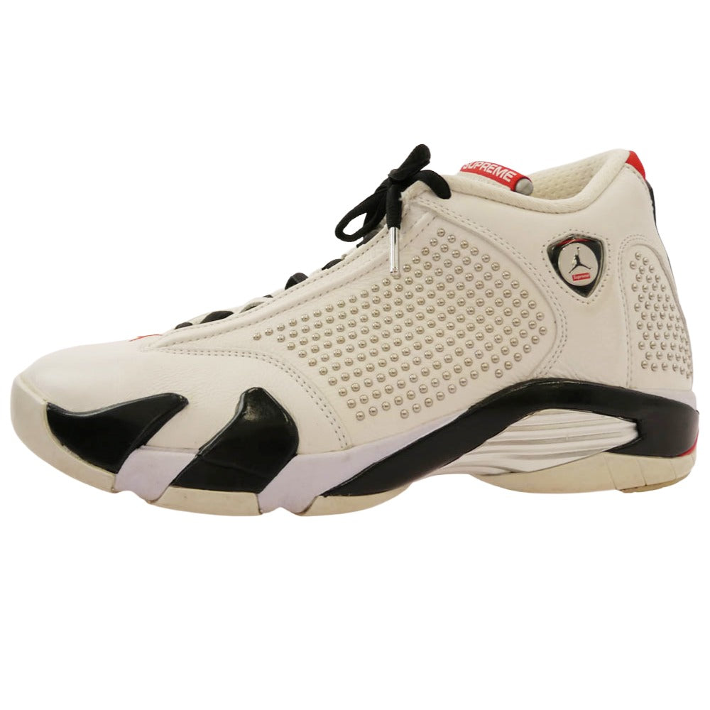 Supreme シュプリーム BV7630-106 × Nike Air Jordan 14 Retro University Red ナイキ エアジョーダン14 レトロ ユニバーシティレッド ローカット スニーカー ホワイト系 27cm【中古】