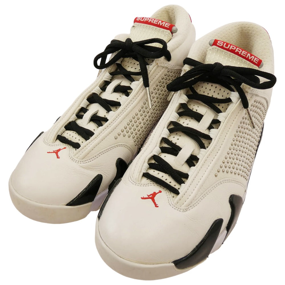 Supreme シュプリーム BV7630-106 × Nike Air Jordan 14 Retro University Red ナイキ エアジョーダン14 レトロ ユニバーシティレッド ローカット スニーカー ホワイト系 27cm【中古】