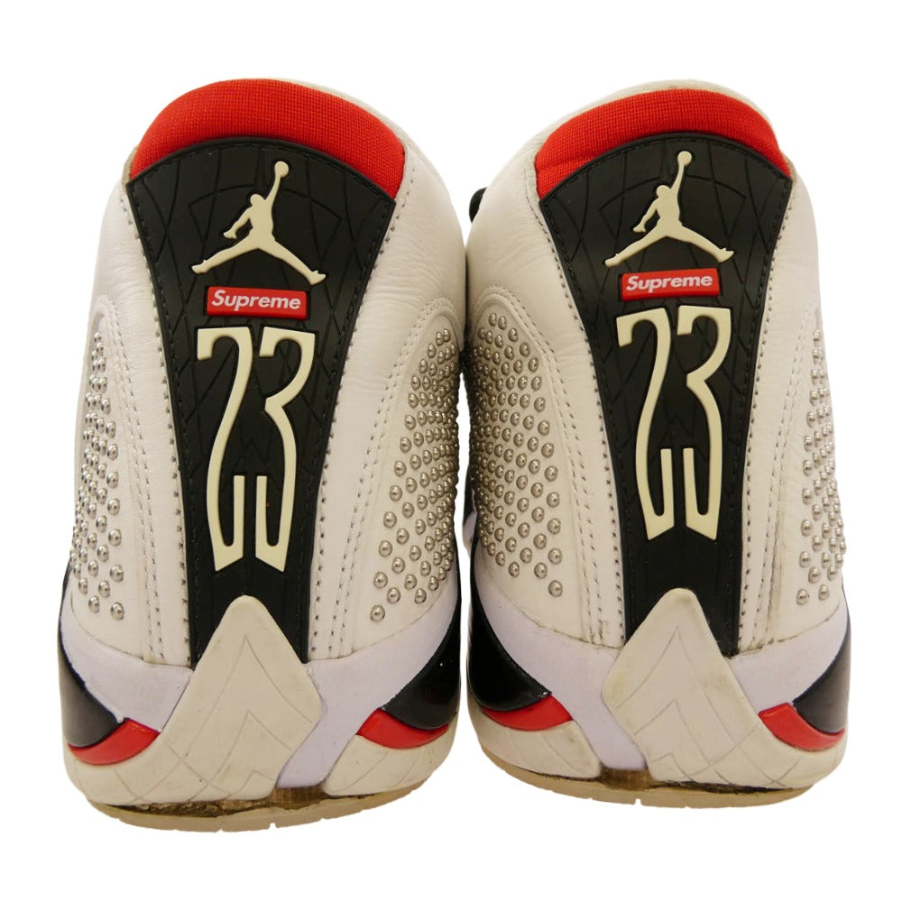 Supreme シュプリーム BV7630-106 × Nike Air Jordan 14 Retro University Red ナイキ エアジョーダン14 レトロ ユニバーシティレッド ローカット スニーカー ホワイト系 27cm【中古】