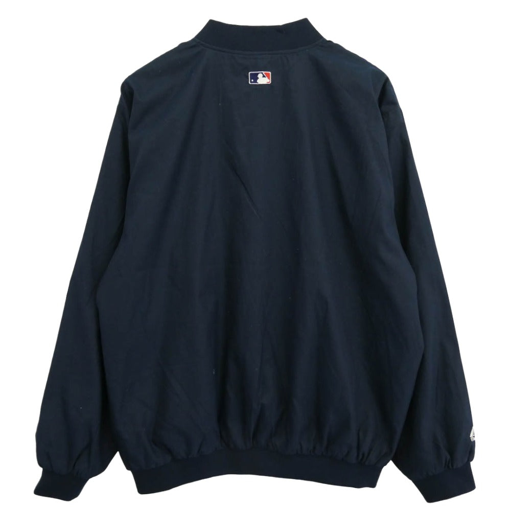 マジェスティック 90’s MLB NY YANKEES ヤンキース ナイロン ハーフジップ プルオーバー ジャケット ネイビー系 XL【中古】