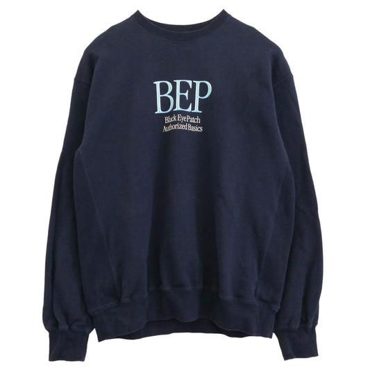 BlackEyePatch ブラックアイパッチ BEP OS LOGO SWEAT ロゴプリント スウェット トレーナー ネイビー系 XL【中古】