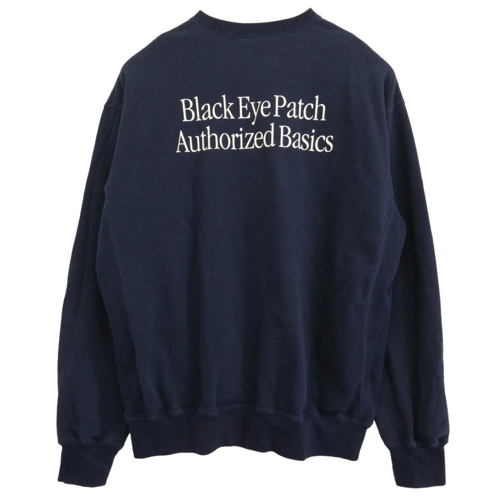 BlackEyePatch ブラックアイパッチ BEP OS LOGO SWEAT ロゴプリント スウェット トレーナー ネイビー系 XL【中古】