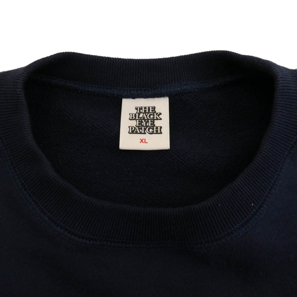 BlackEyePatch ブラックアイパッチ BEP OS LOGO SWEAT ロゴプリント スウェット トレーナー ネイビー系 XL【中古】